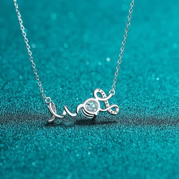 Certified 1ct. t.w. Moissanite Diamond Love Necklace NEW - Picture 6 of 9